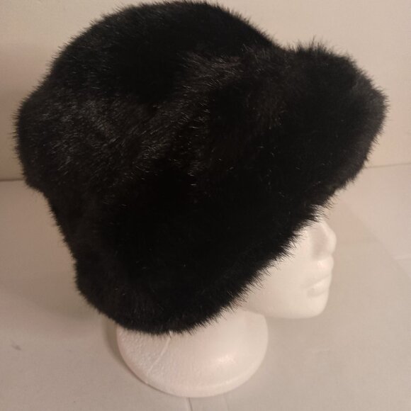 Ben Berger Black Faux Fur Hat Luxury Collection EUC - Picture 3 of 9